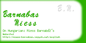 barnabas miess business card